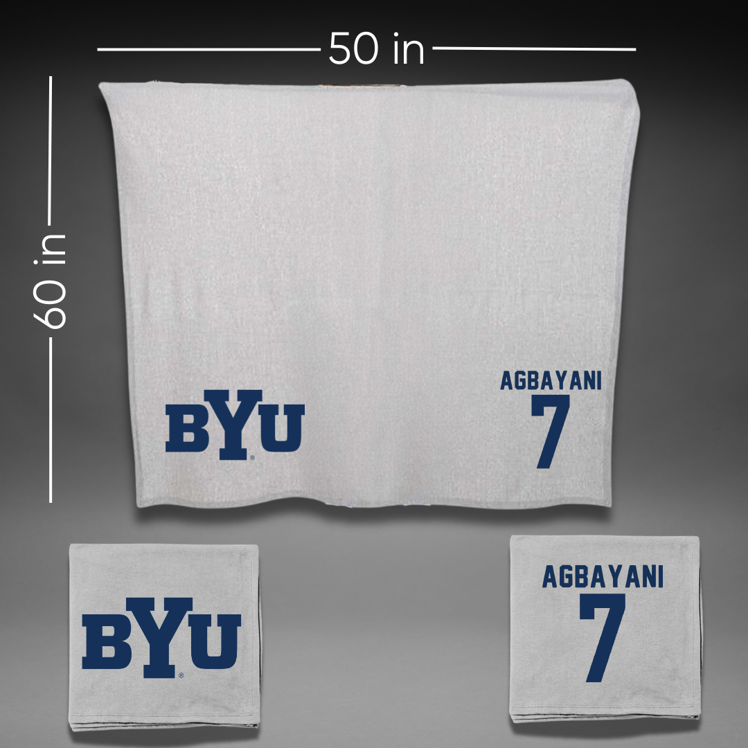 Brigham Young University Softball Gray Blanket - #7 Aleia Agbayani