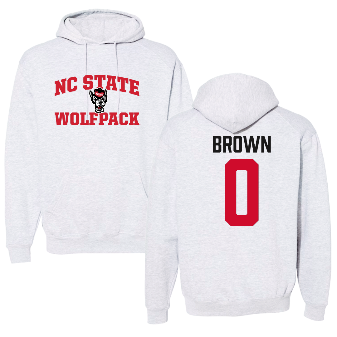 North Carolina State University Football Gray Hoodie - #0 Sean Brown