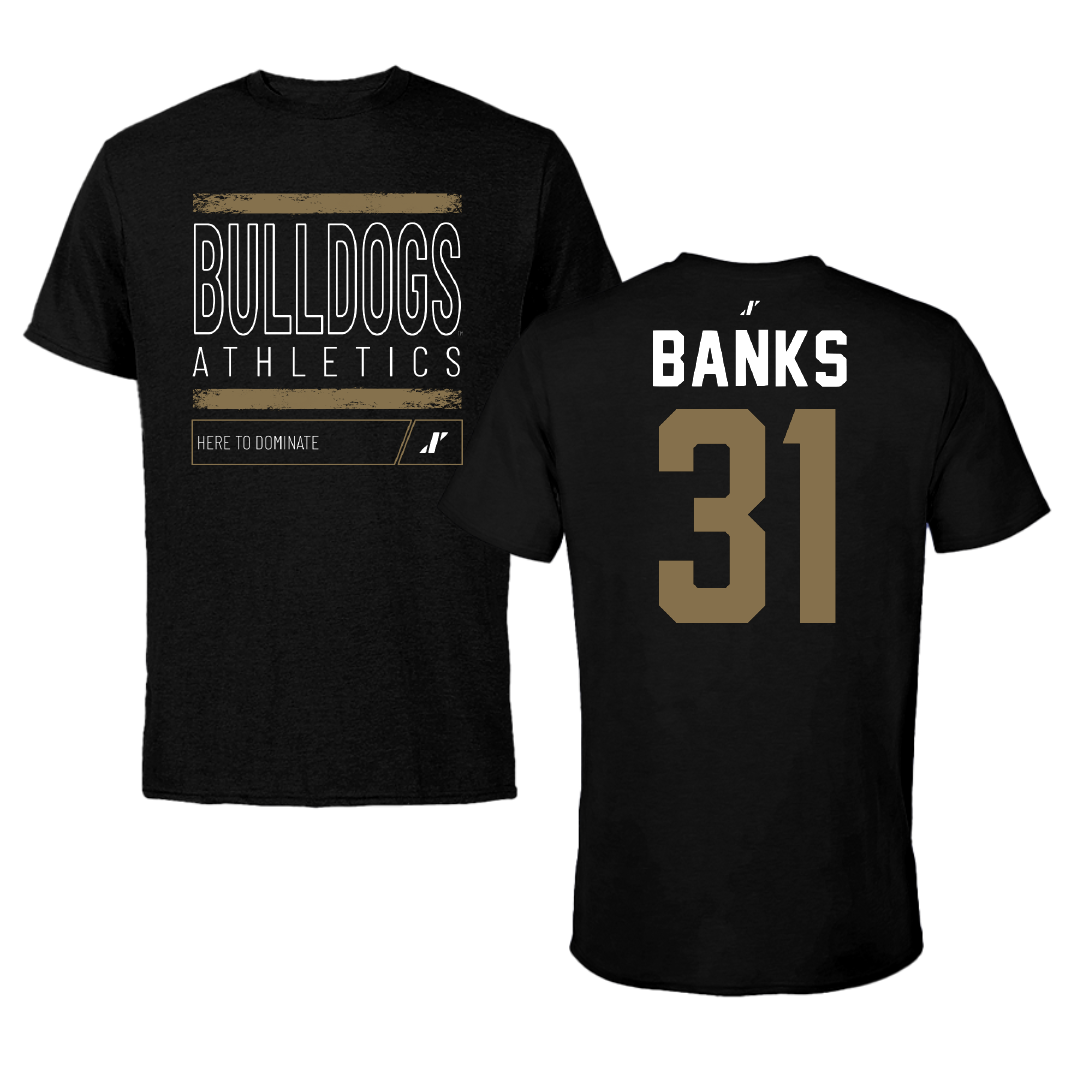 Bryant University Football Black Dominate Tee - #31 Devon Banks