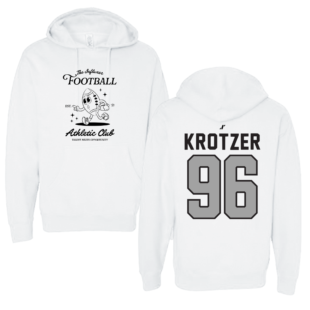 Football White Influxer Athletic Club Hoodie - #96 Zach Krotzer