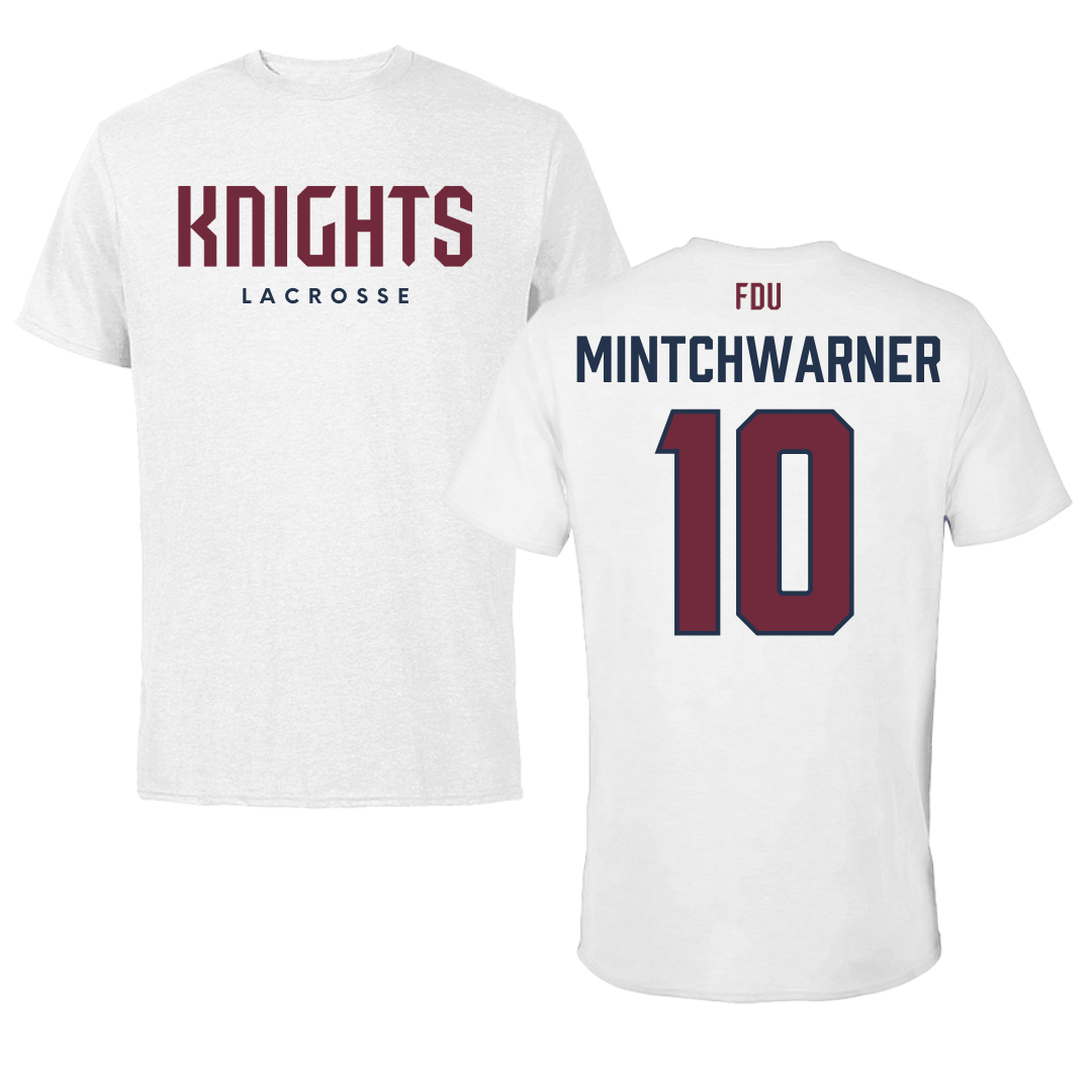 Fairleigh Dickinson University-Metropolitan Campus Lacrosse White Tee - #10 Lane Mintchwarner