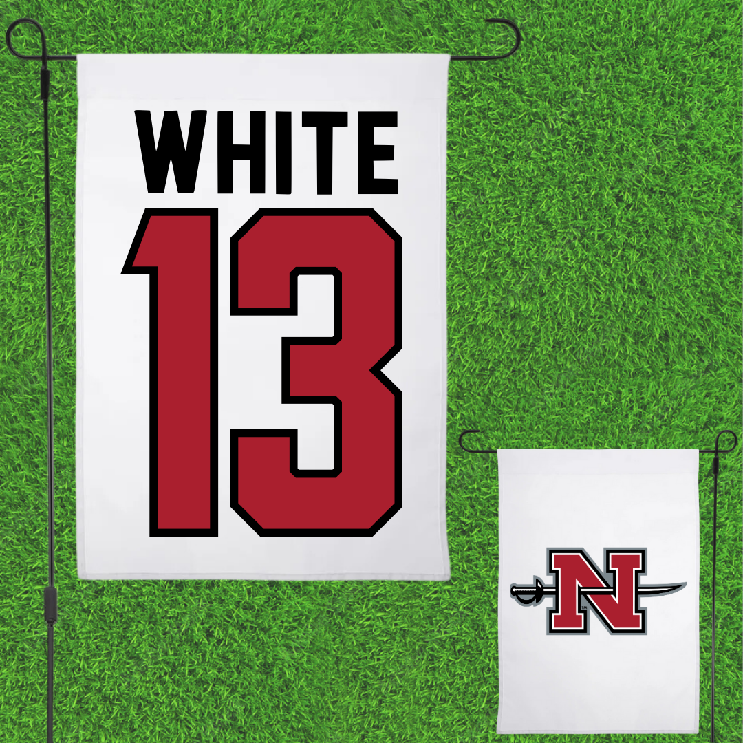 Nicholls State University Football White Garden Flag - #13 Kylin White