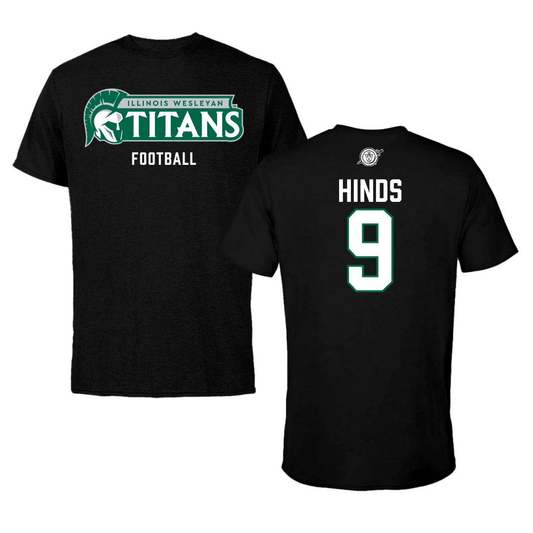 Illinois Wesleyan University Football Black Performance Tee - #9 Zach Hinds