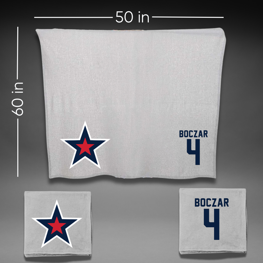 Robert Morris University Ice Hockey Gray Blanket - #4 Matt Boczar