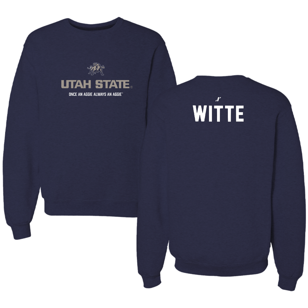 Utah State University Gymnastics Navy General Crewneck - Mya Witte