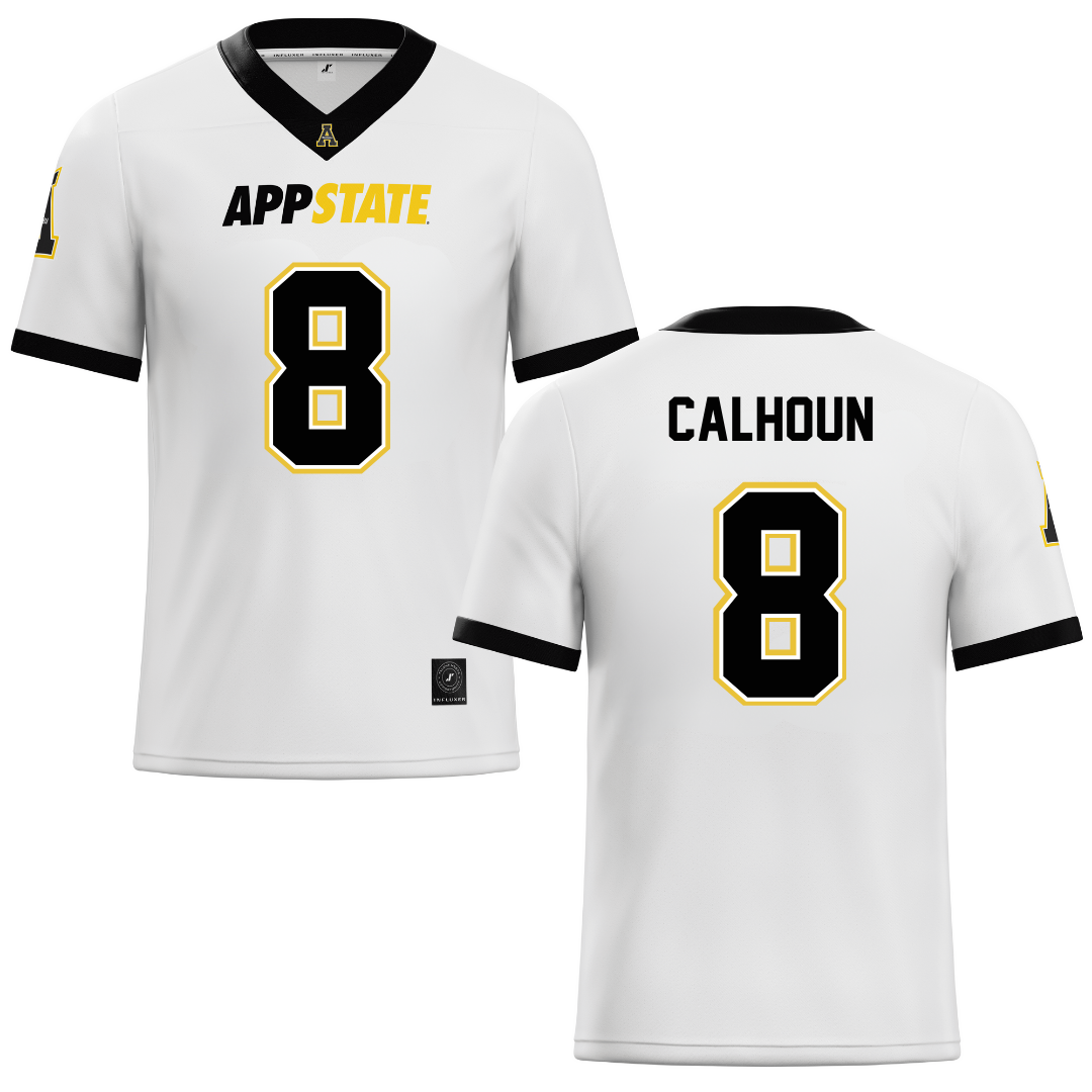 Appalachian State University White Football Jersey - #8 Jaylon Calhoun