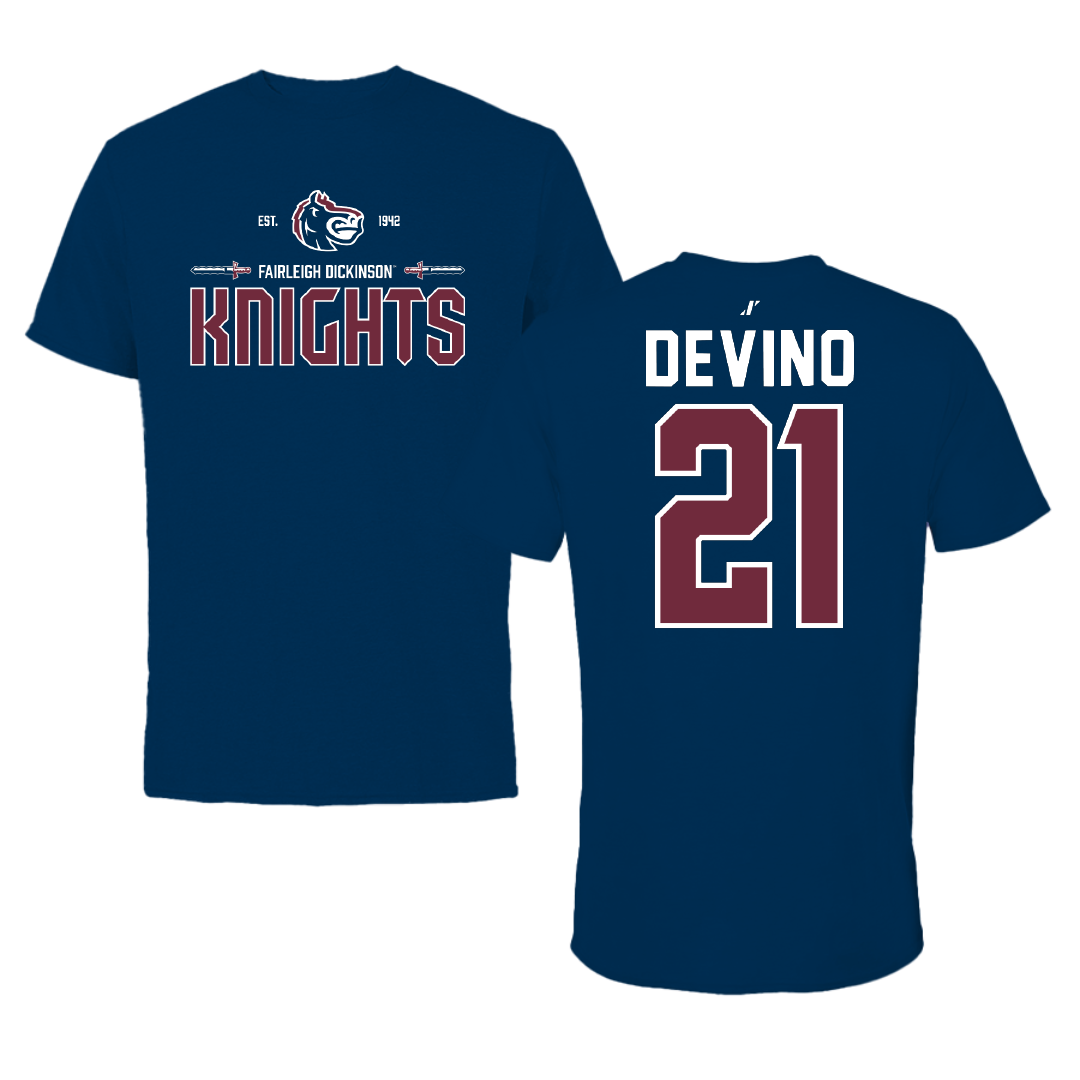 Fairleigh Dickinson University-Metropolitan Campus Lacrosse Navy General Performance Tee - #21 Mia Devino