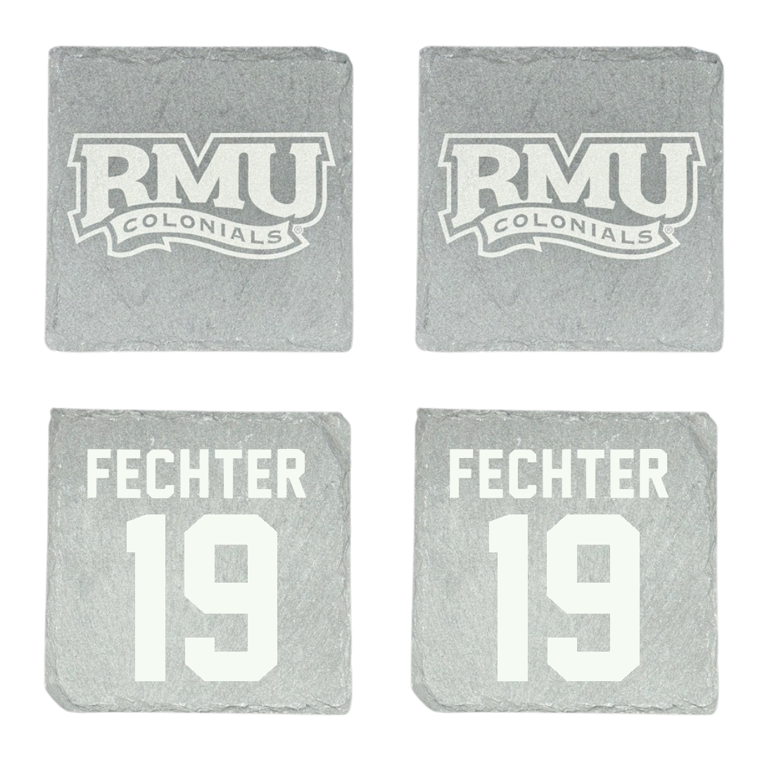 Robert Morris University Lacrosse Stone Coaster (4 Pack)  - #19 Nate Fechter