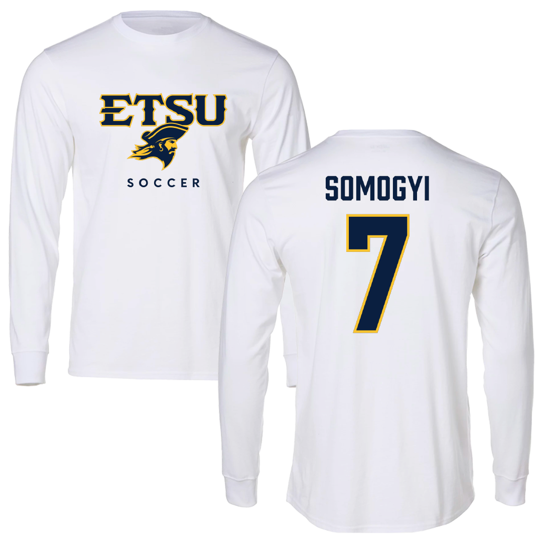 East Tennessee State University Soccer White Performance Long Sleeve - #7 Sydney Somogyi