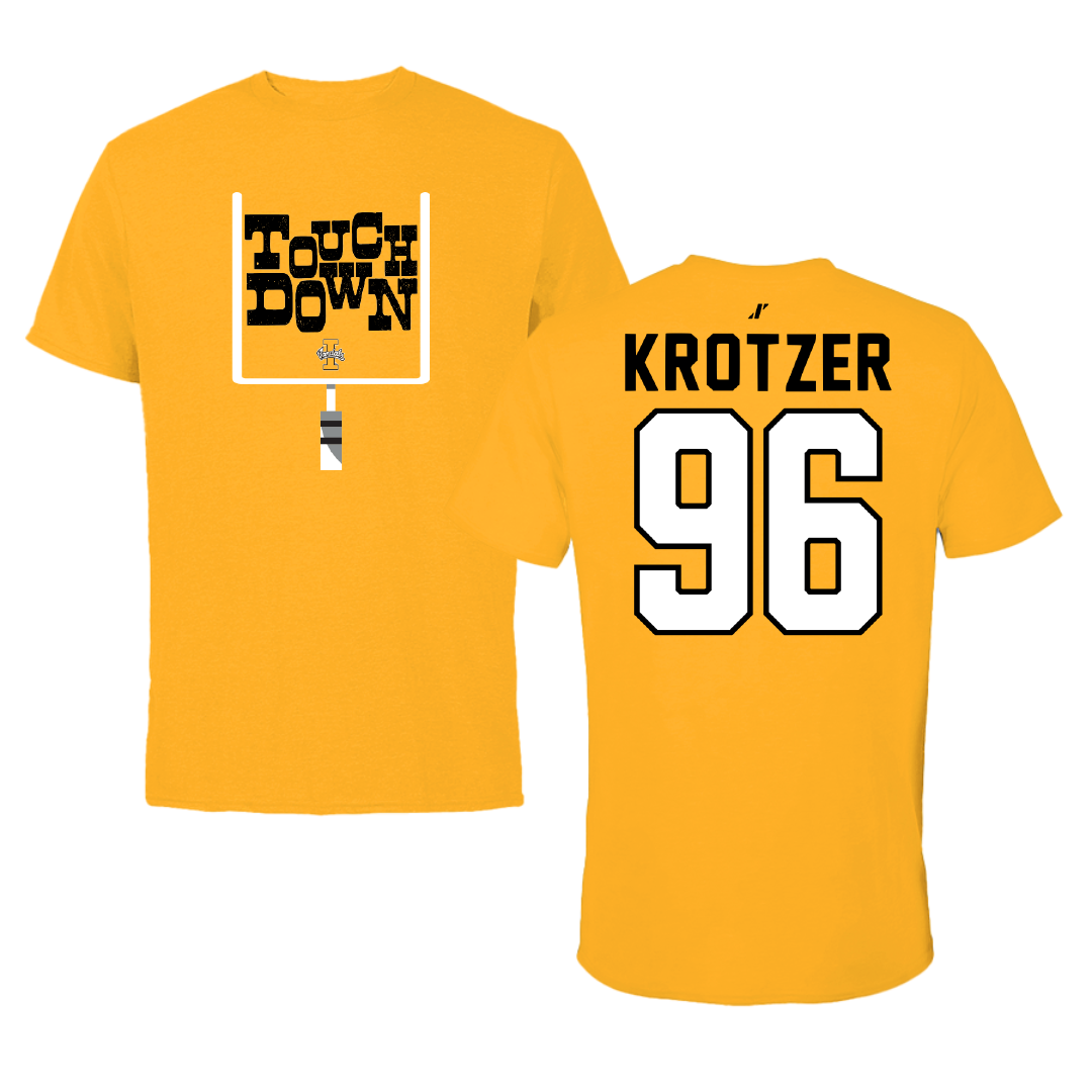 University of Idaho Football Gold Touchdown Tee - #96 Zach Krotzer