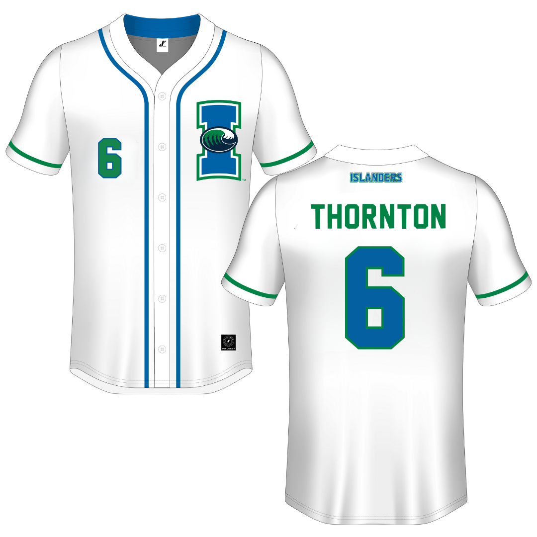 Texas A&M University-Corpus Christi White Button-Down Jersey - #6 Mimi Thornton
