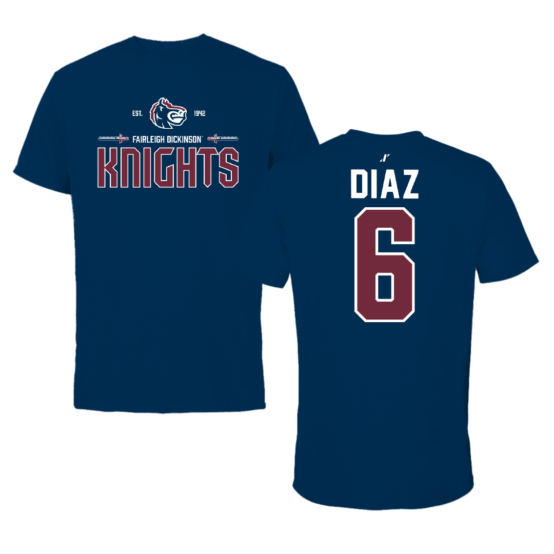 Fairleigh Dickinson University-Metropolitan Campus Volleyball Navy General Tee - #6 Diego Diaz