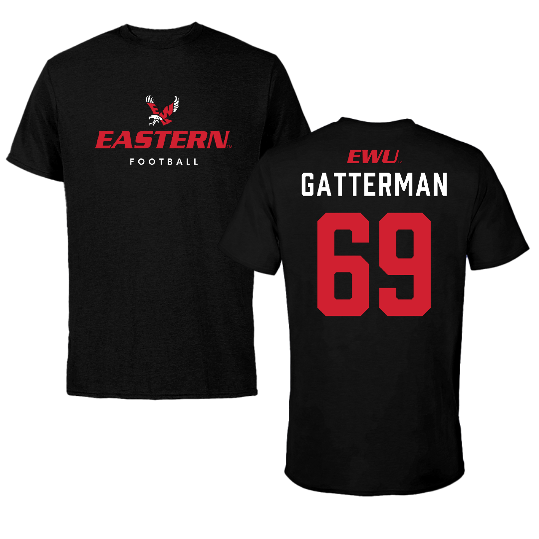 Eastern Washington University Football Black Eastern Performance Tee - #69 Dane Gatterman