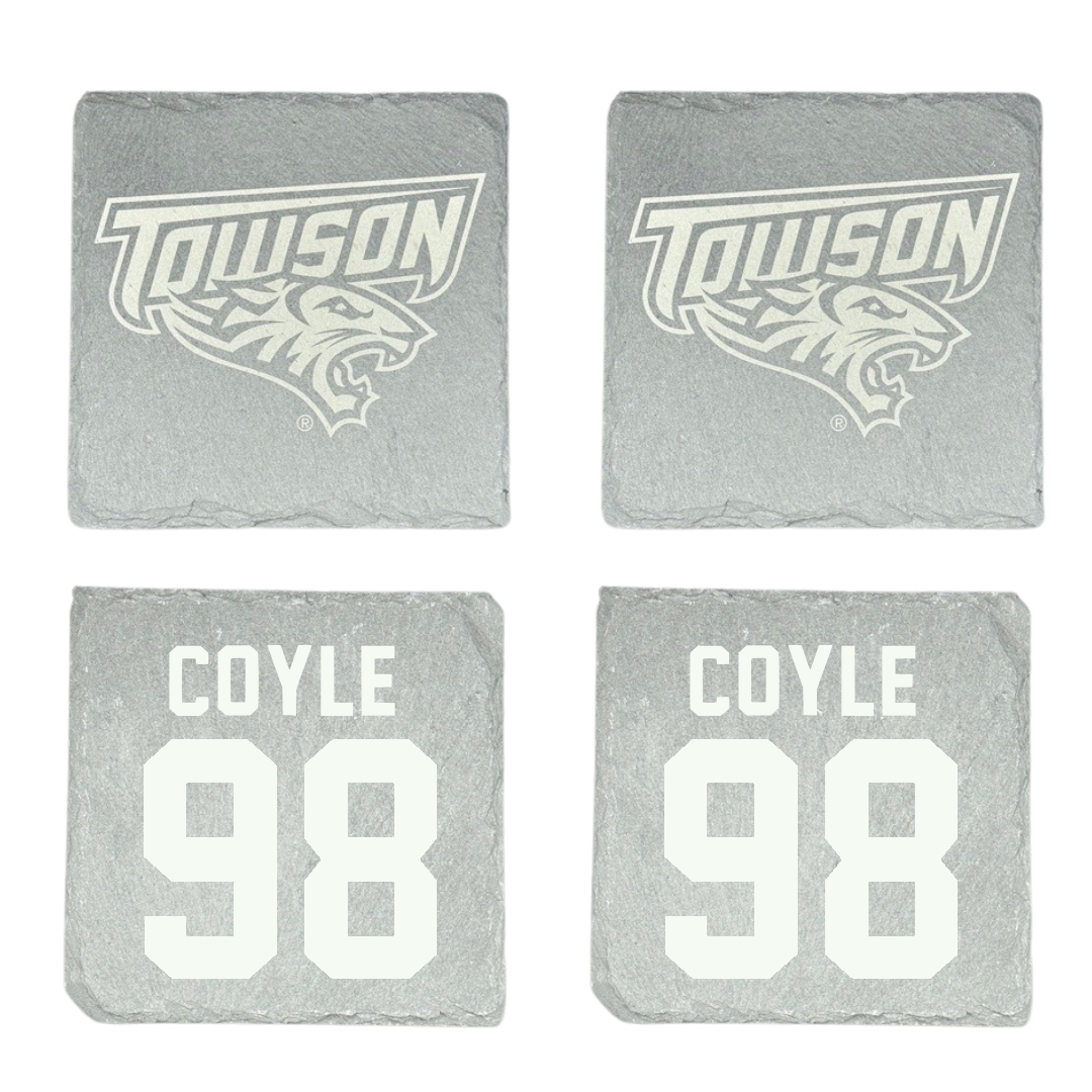 Towson University Football Stone Coaster (4 Pack)  - #98 Patrick Coyle