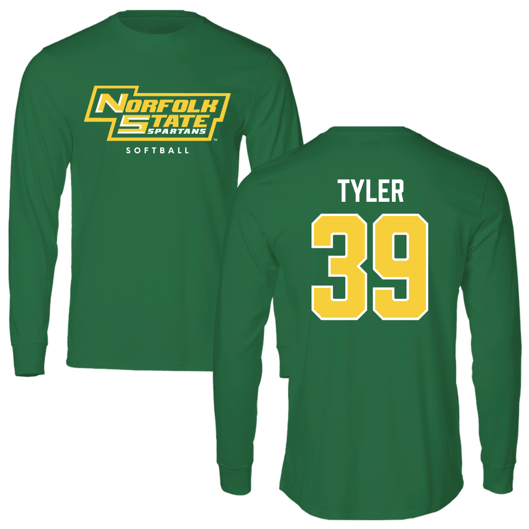 Norfolk State University Softball Kelly Green Performance Long Sleeve - #39 Brierra Tyler
