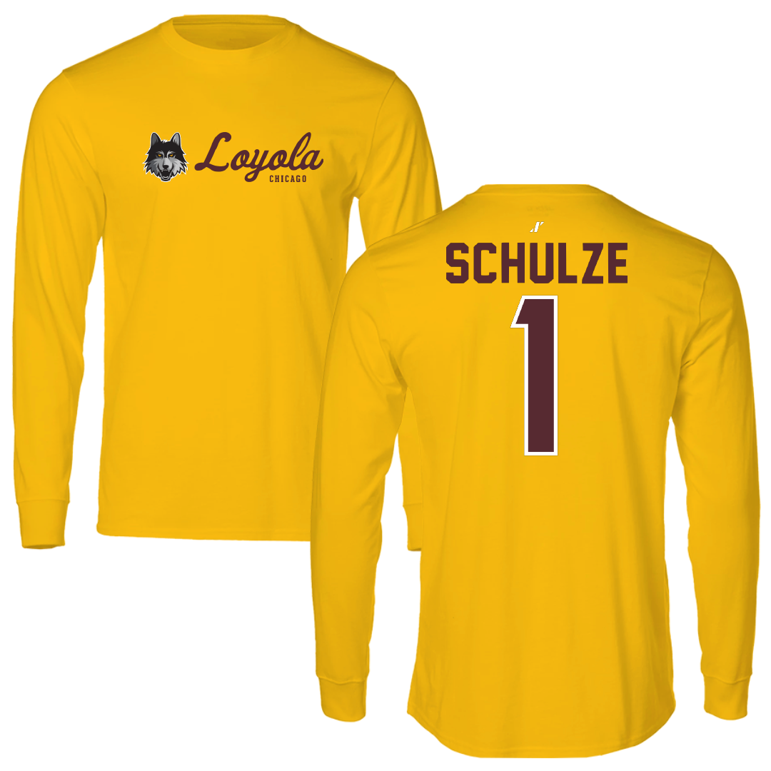Loyola University-Chicago Volleyball Gold General Performance Long Sleeve - #1 Kylie Schulze