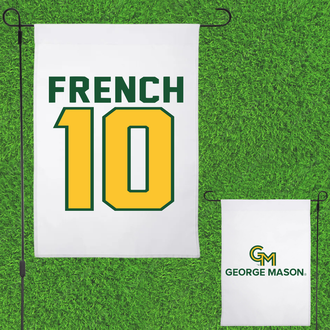 George Mason University Volleyball White Garden Flag - #10 Liam French