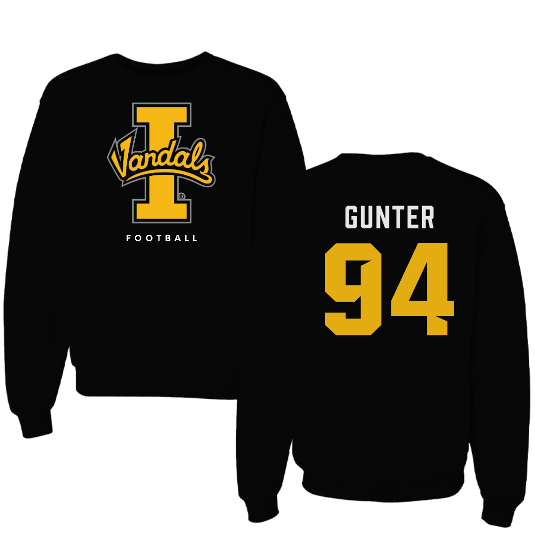 University of Idaho Football Black Crewneck - #94 Payton Gunter