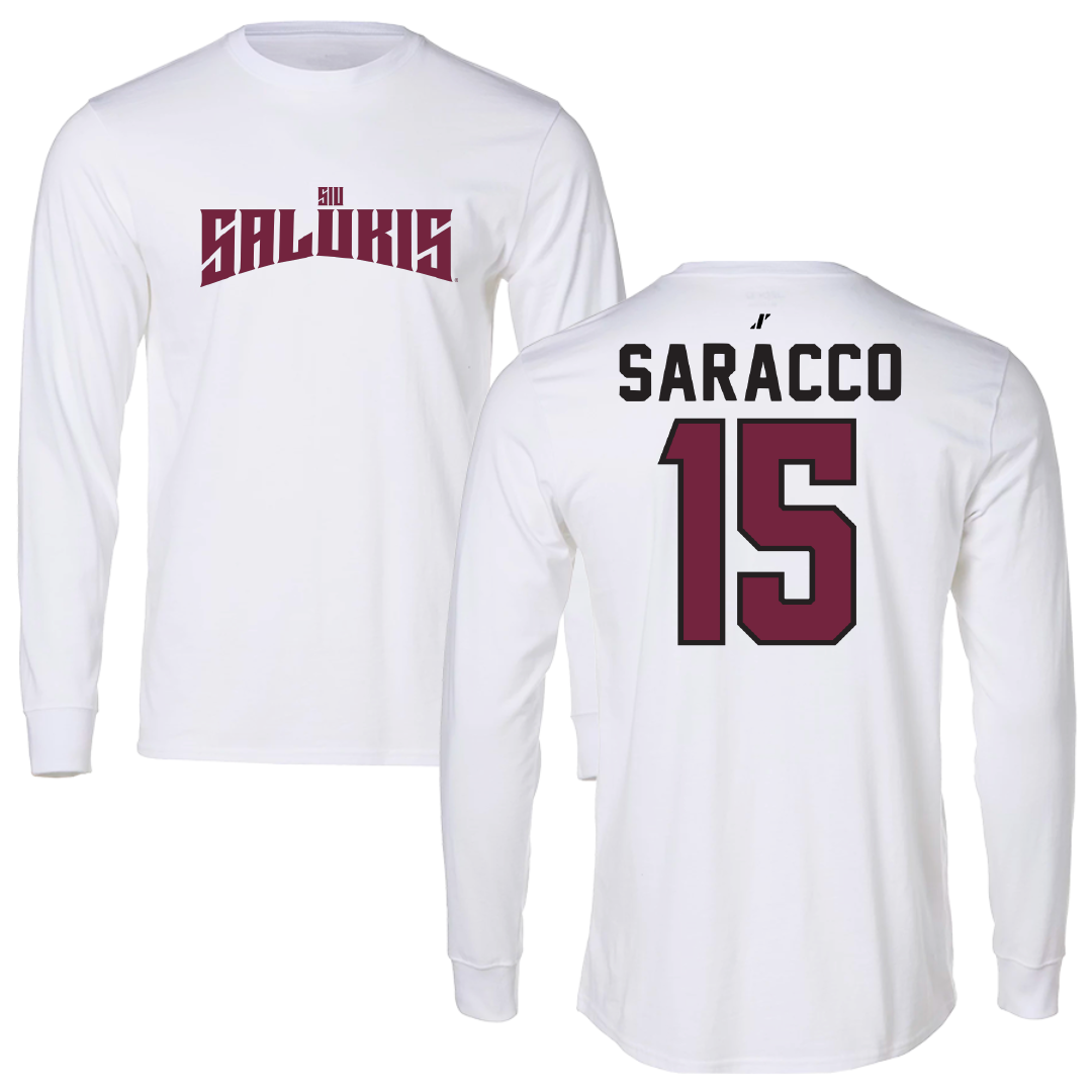 Southern Illinois University at Carbondale Basketball White Classic Long Sleeve - #15 Madisyn Saracco