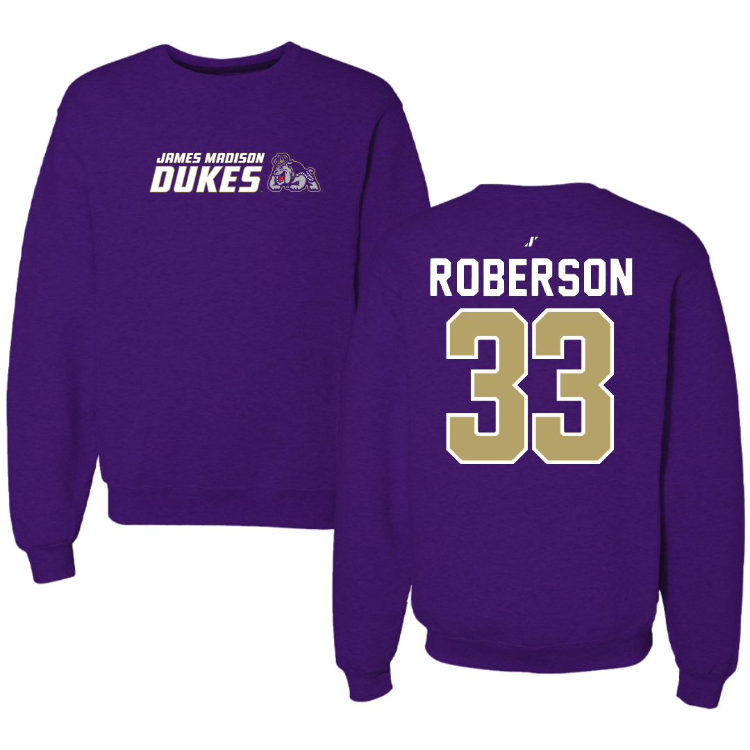 James Madison University Basketball Purple General Crewneck - #33 Jerrell Roberson