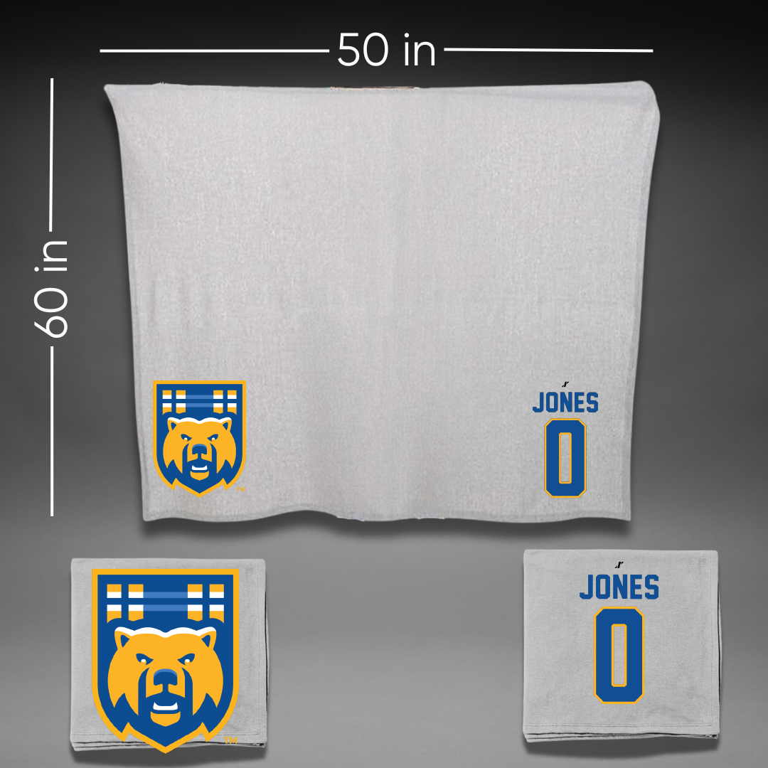 University of California-Riverside Basketball Gray Blanket - #0 Tyler Jones