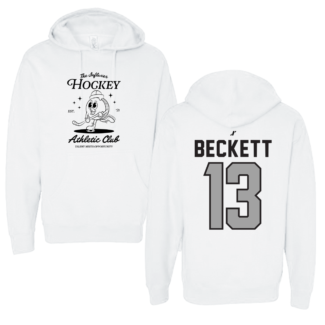 Ice Hockey White Influxer Athletic Club Hoodie - #13 Christian Beckett