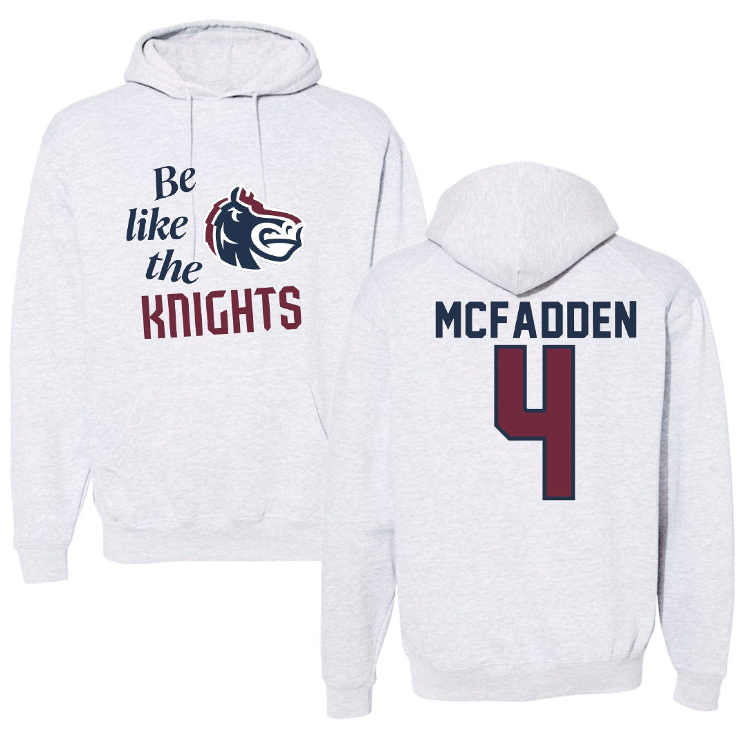 Fairleigh Dickinson University-Metropolitan Campus Volleyball Light Gray Be Like Us Hoodie - #4 Dylan McFadden