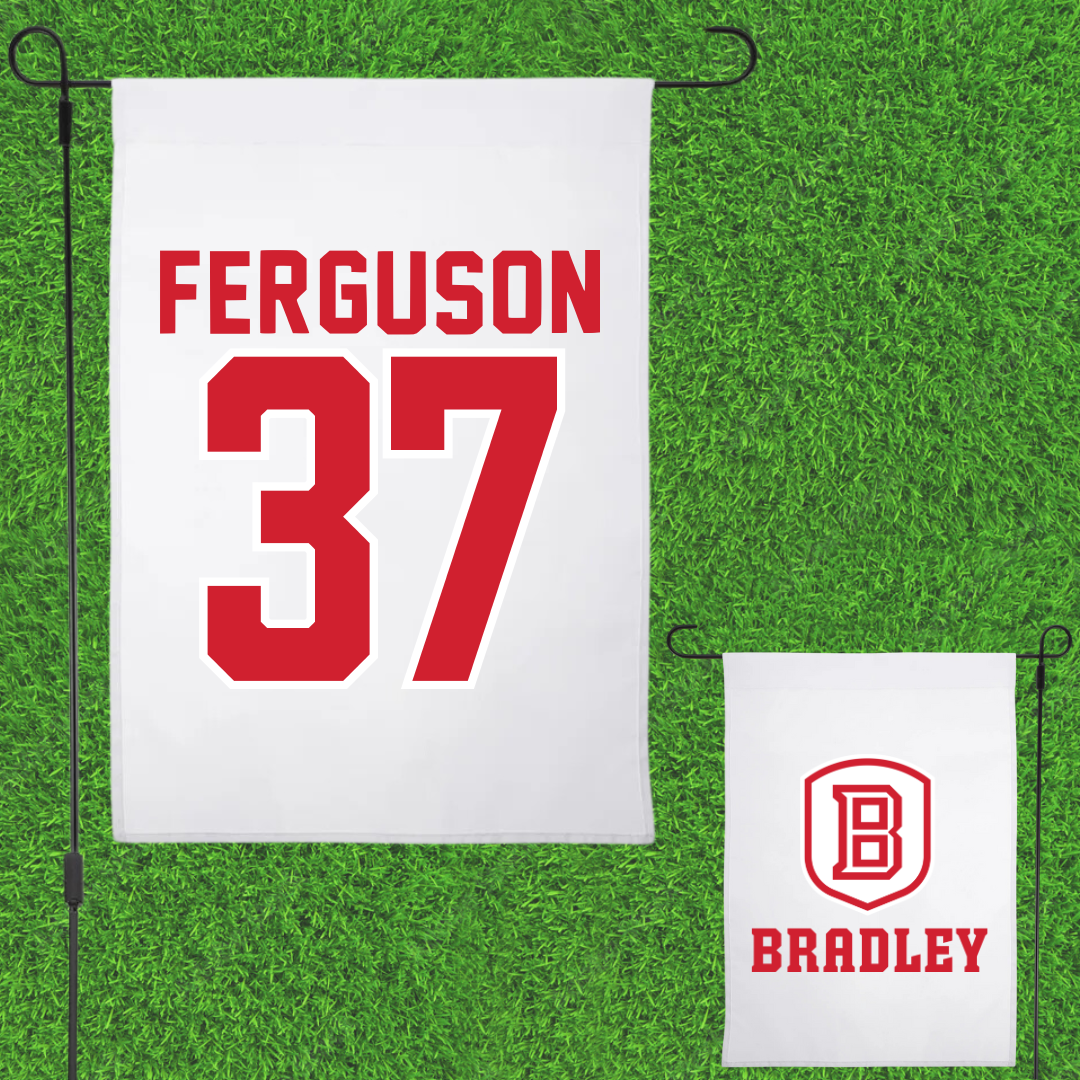 Bradley University Soccer White Garden Flag - #37 Ian Ferguson