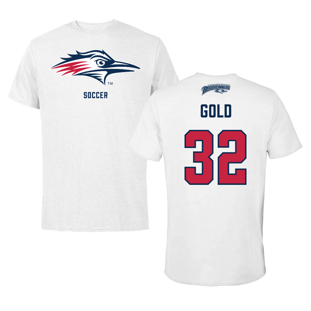 Metropolitan State University of Denver Soccer White Performance Tee - #32 Brooklyn Gold