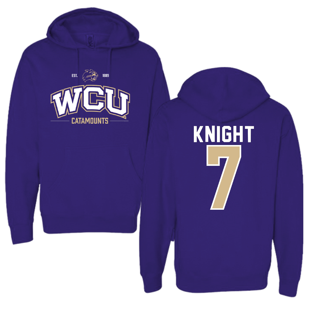 Western Carolina University Football Purple General Hoodie - #7 Malik Knight