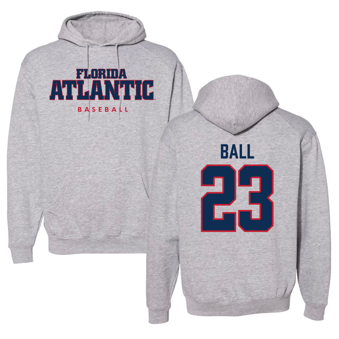 Florida Atlantic University Baseball Gray Hoodie - #23 Dawson Ball
