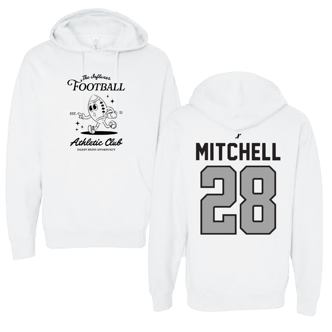 Football White Influxer Athletic Club Hoodie - #28 Bruce Mitchell