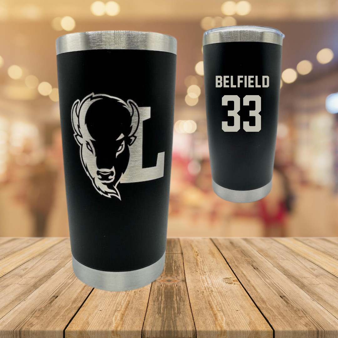 Lipscomb University Softball Black Stainless Steel Tumbler - #33 Kaylyn Belfield