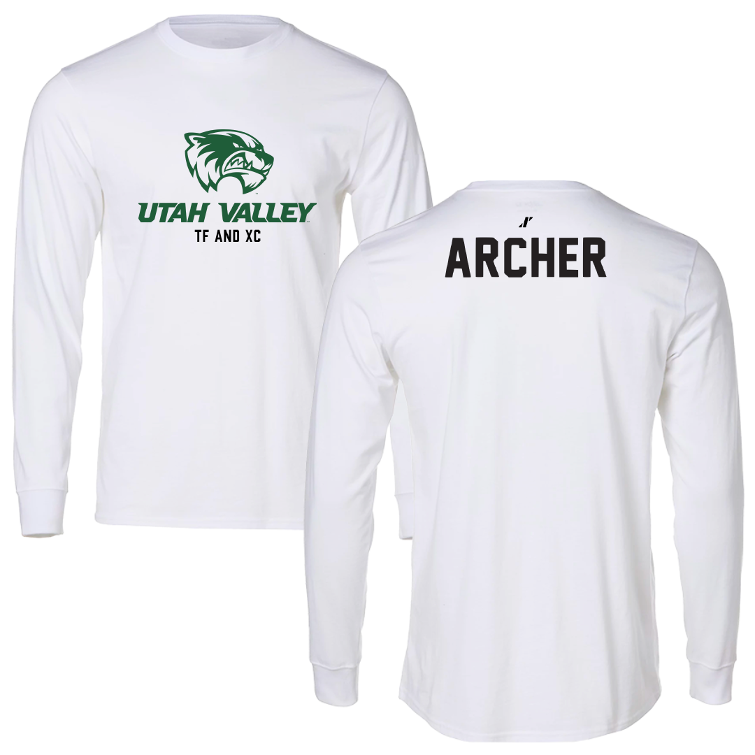 Utah Valley University TF and XC White Classic Long Sleeve - Isaiah Archer