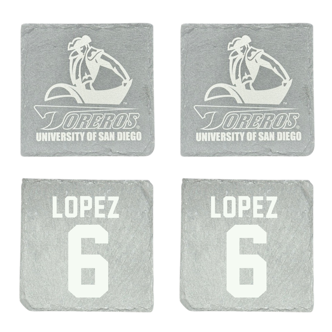 University of San Diego Football Stone Coaster (4 Pack)  - #6 Ruben Lopez