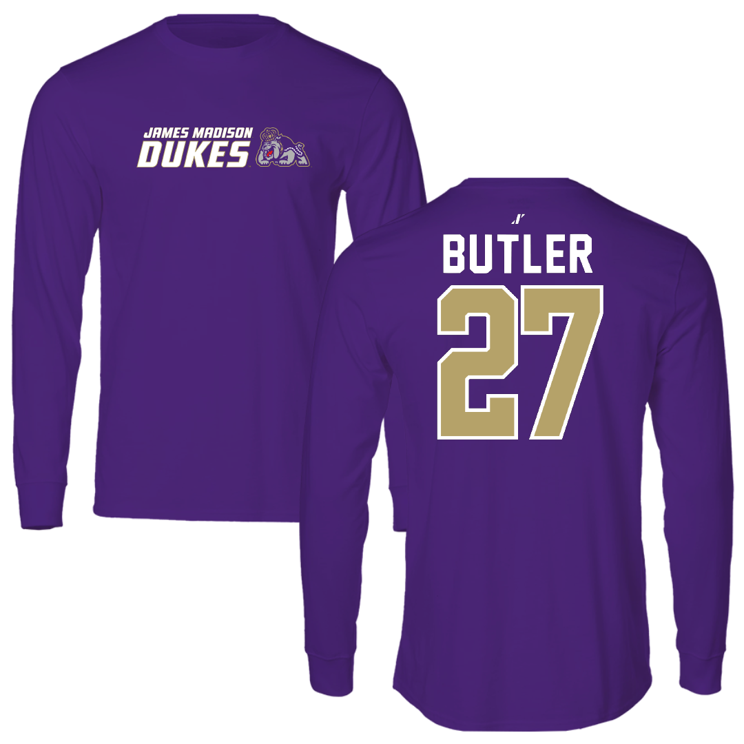 James Madison University Softball Purple General Long Sleeve - #27 Reed Butler