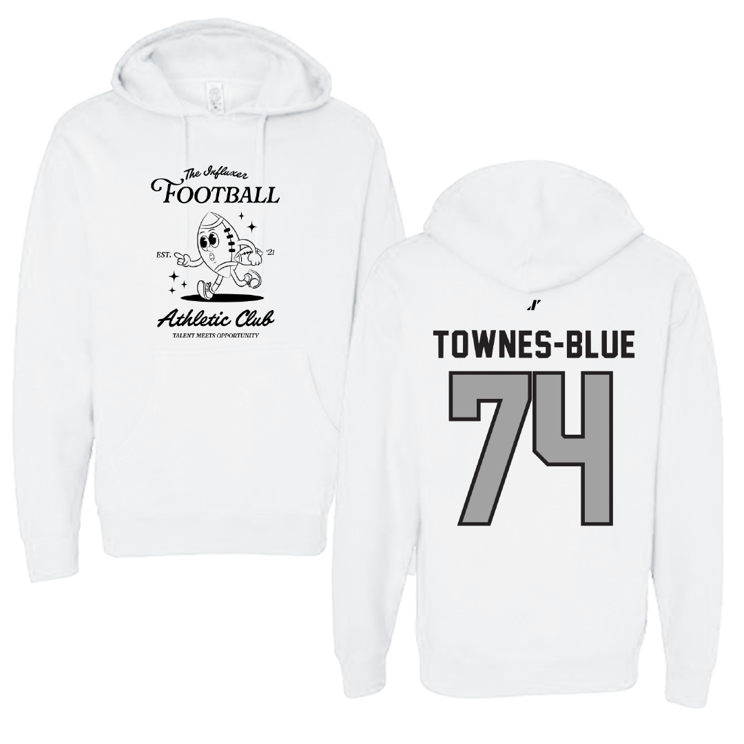 Football White Influxer Athletic Club Hoodie - #74 D’Andre Townes-Blue