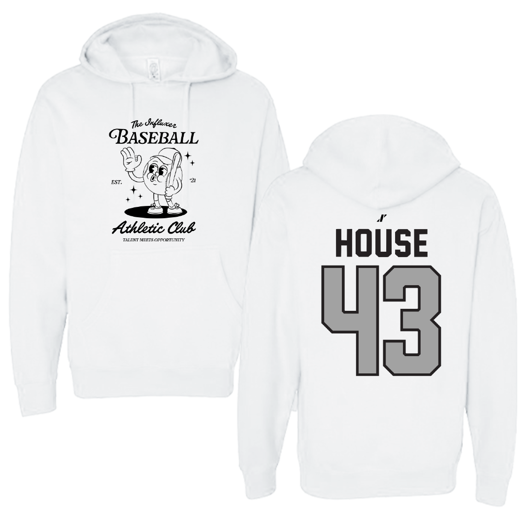 Baseball White Influxer Athletic Club Hoodie - #43 Brooks House