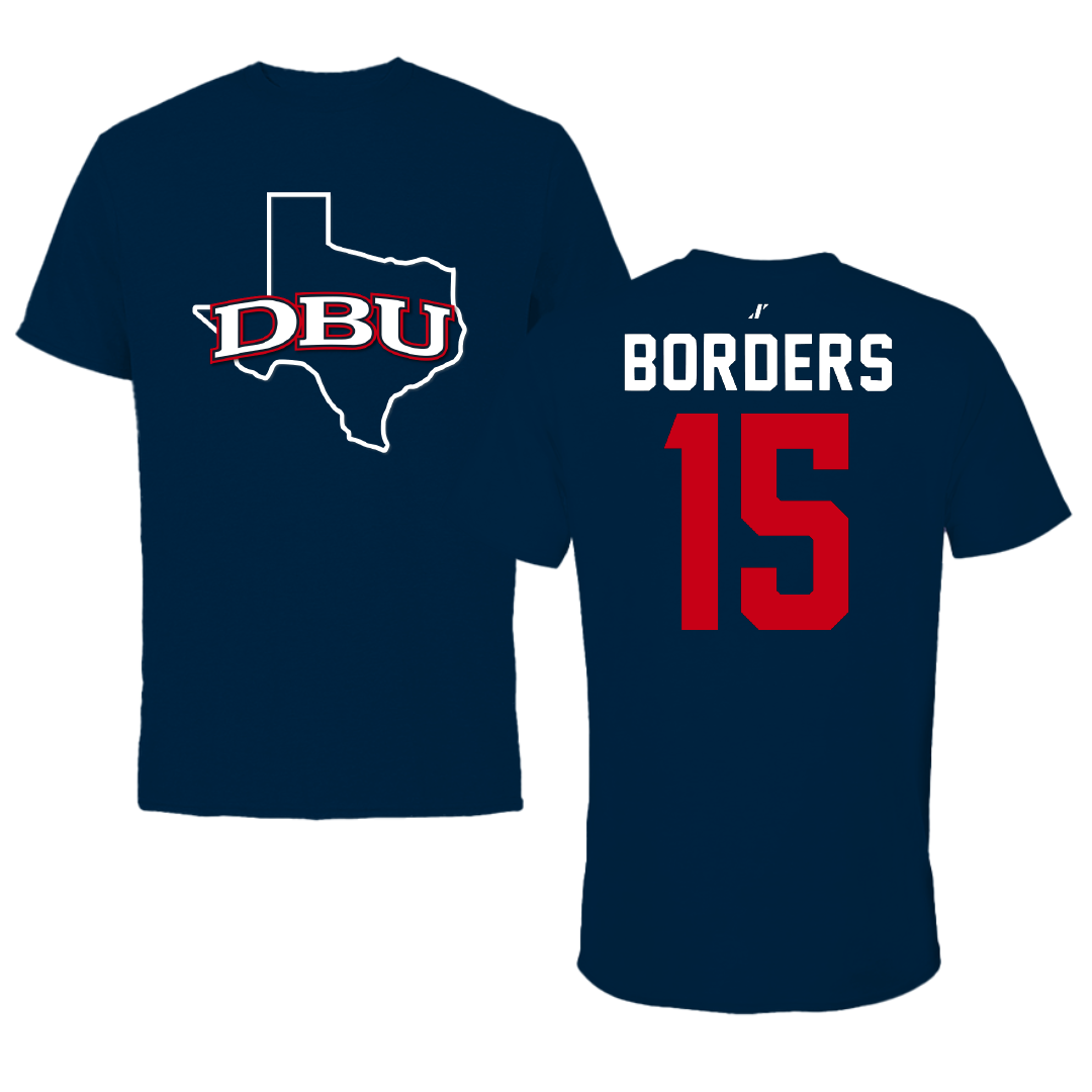 Dallas Baptist University Soccer Navy State Tee - #15 Elise Borders