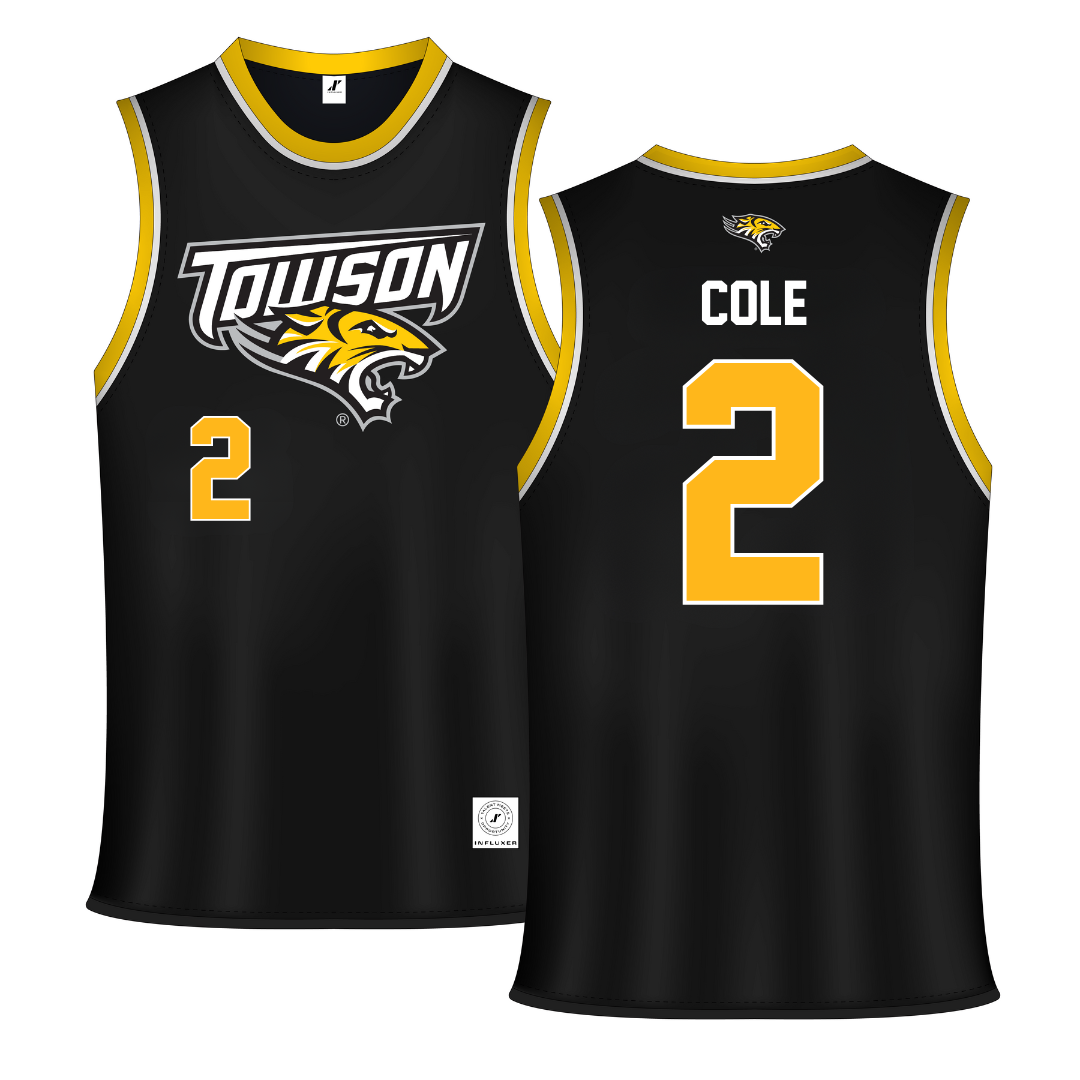 Towson University Black Basketball Jersey - #2 Jaiden Cole