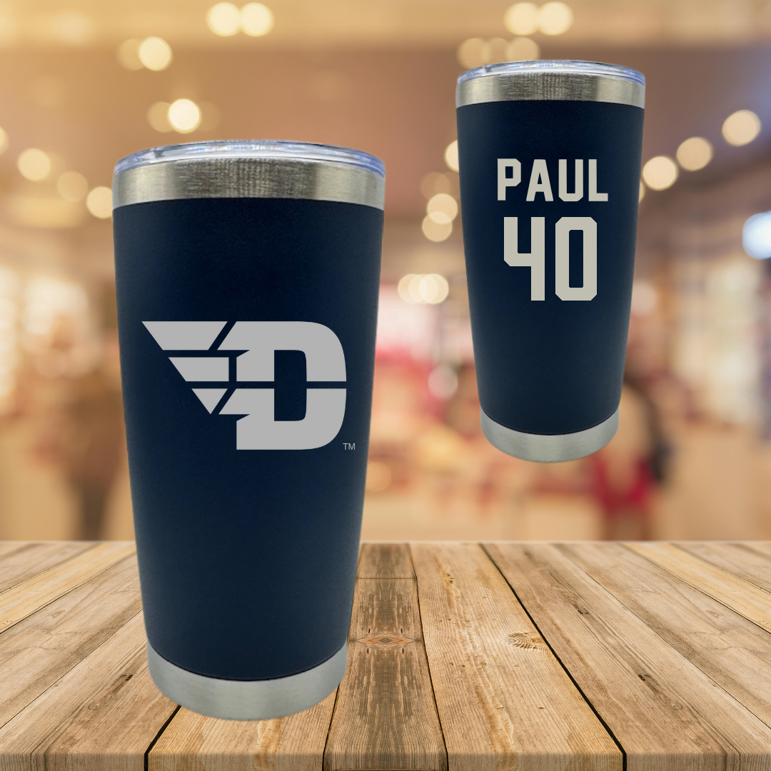 University of Dayton Football Navy Stainless Steel Tumbler - #40 Kyler Paul