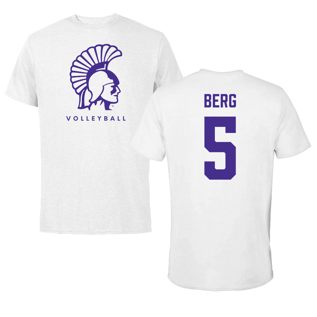 Winona State University Volleyball White Performance Tee - #5 Jayda Berg