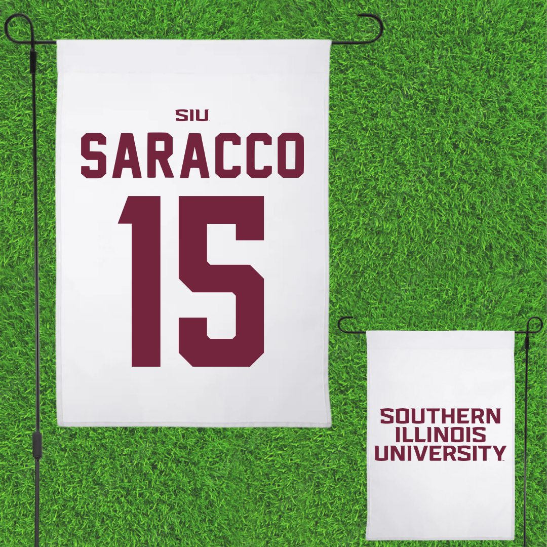 Southern Illinois University at Carbondale Basketball White Garden Flag - #15 Madisyn Saracco