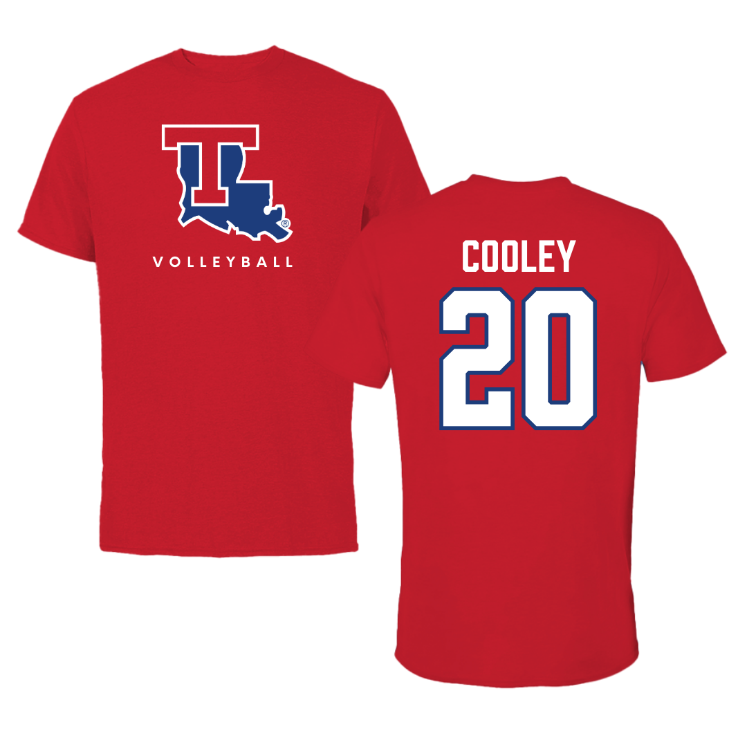 Louisiana Tech University Volleyball Red Performance Tee - #20 Megan Cooley