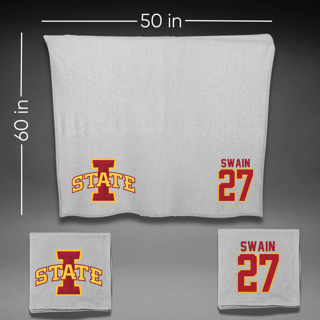 Iowa State University Softball Gray Blanket - #27 Saya Swain