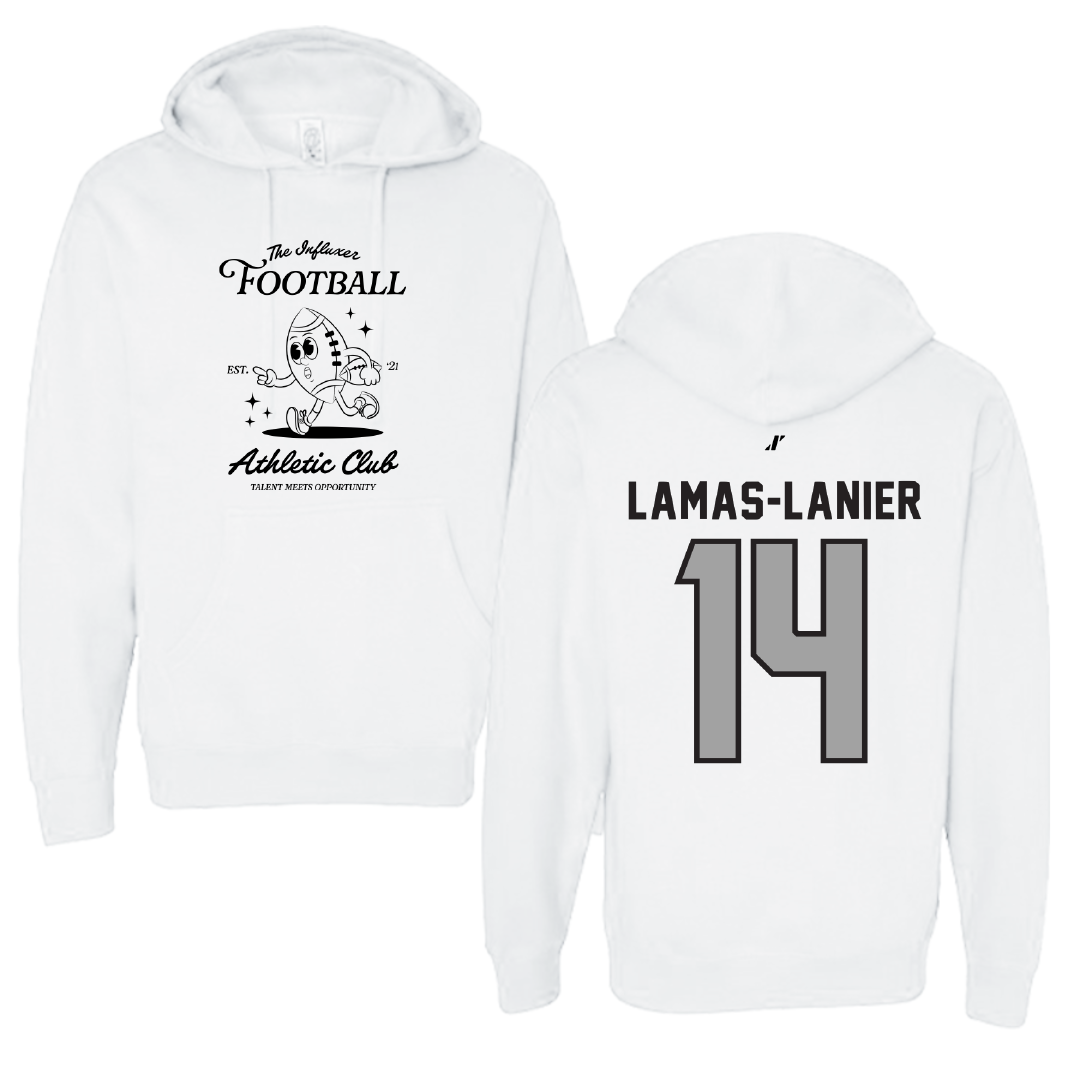 Football White Influxer Athletic Club Hoodie - #14 Courtney Lamas-Lanier