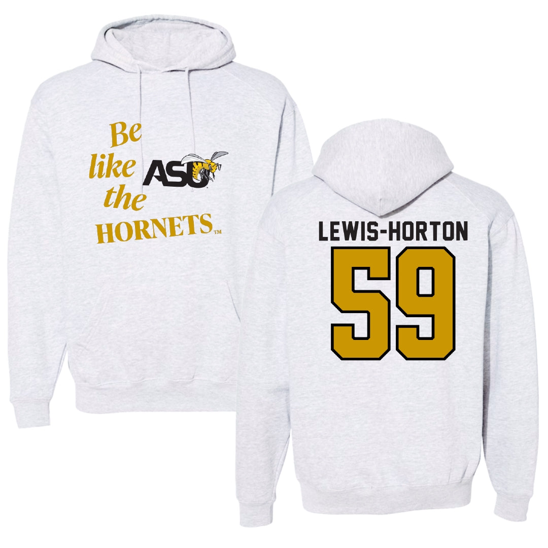 Alabama State University Football Light Gray Be Like Us Hoodie - #59 Jaland Lewis-Horton