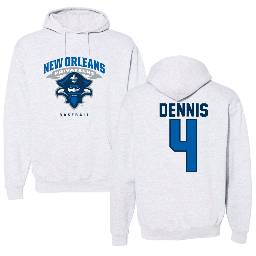 University of New Orleans Baseball Gray Hoodie - #4 Cortez Dennis