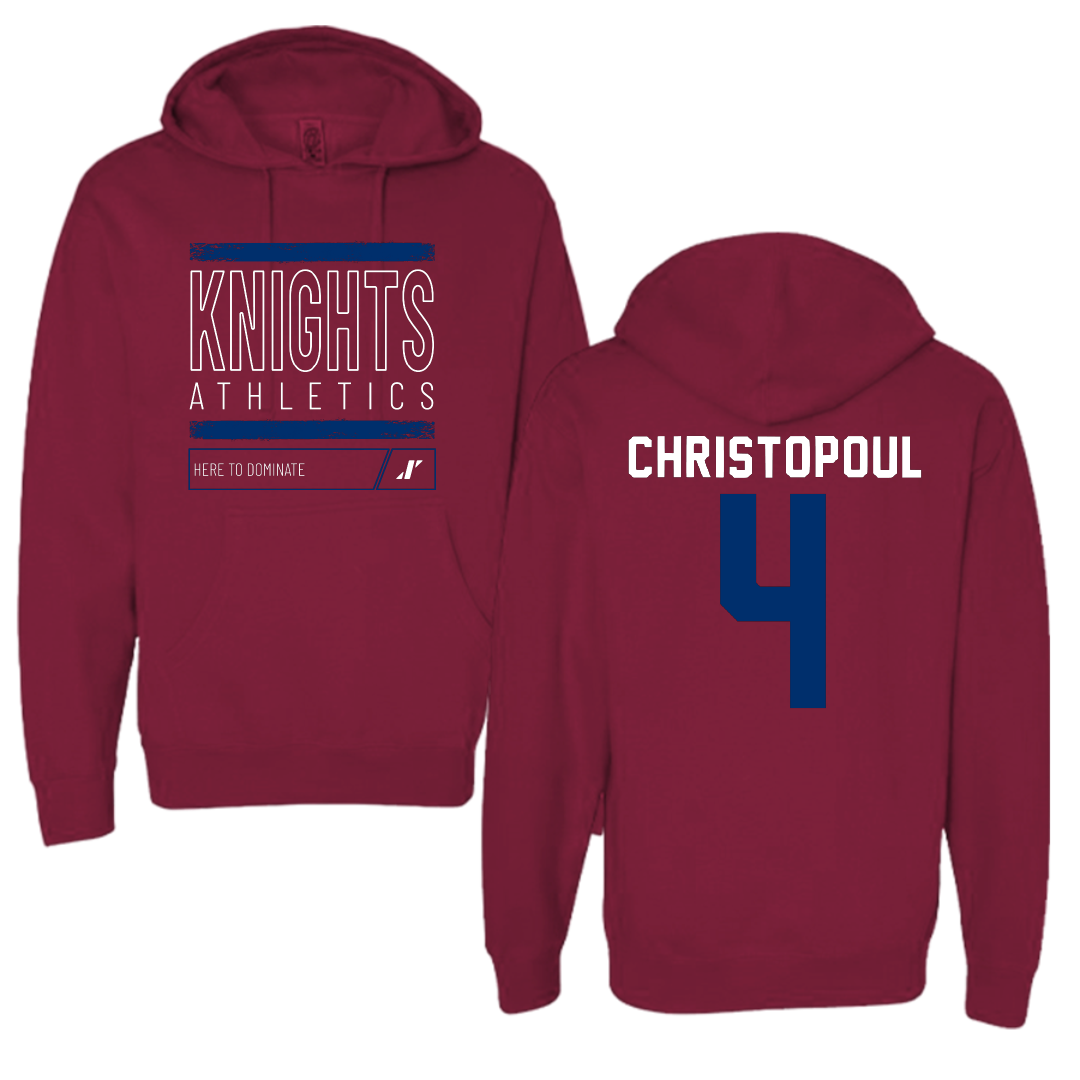 Fairleigh Dickinson University-Metropolitan Campus Softball Maroon Dominate Hoodie - #4 Olivia Christopoul