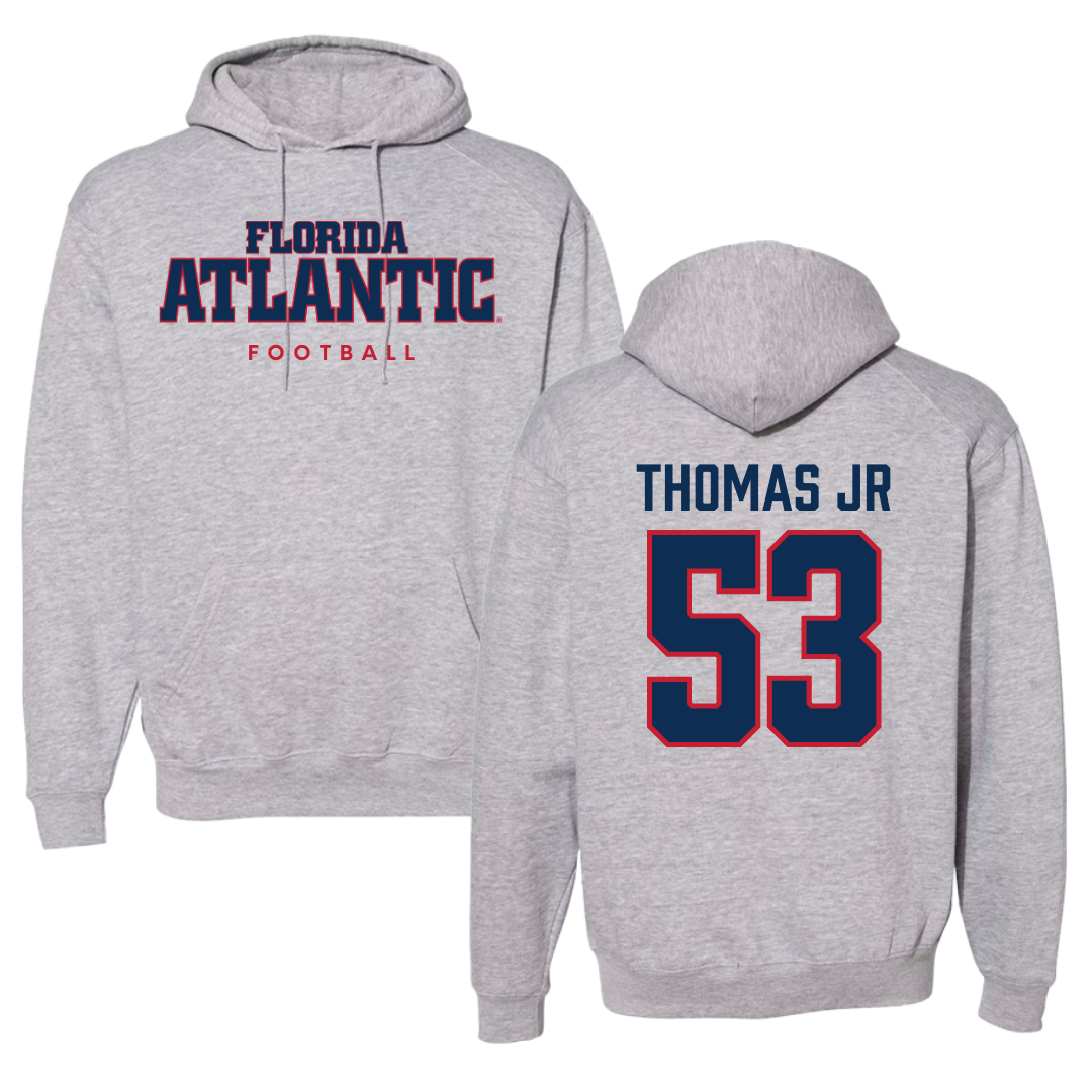Florida Atlantic University Football Gray Hoodie - #53 Richard Thomas Jr